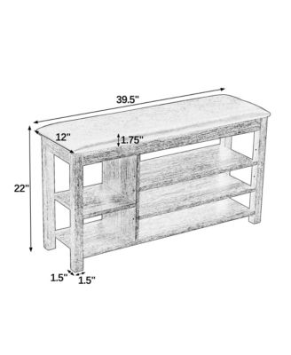 Streamdale Rubberwood Shoe Bench with Storage