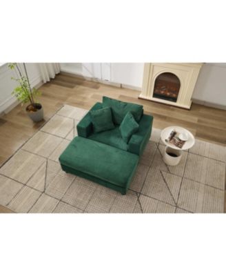  Chaise Lounge with Storage Ottoman & Pillows