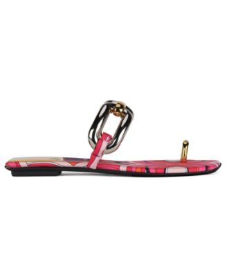 Women's Guilded Chain-Embellished Flat Sandals