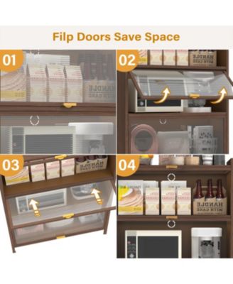 44" Metal 3-Door Cabinet