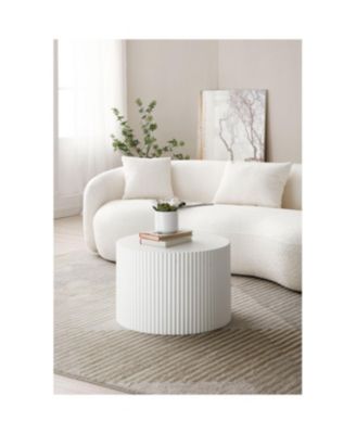 White Round Nesting Coffee Tables (Set of 2)
