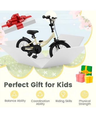 Kids Training Bike with Adjustable Seat Dual Brake System and Rubber Tires