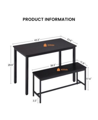Industrial Dining & Bar Set with Benches