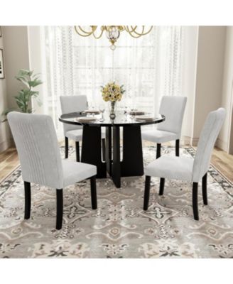 5-Piece Round Dining Set Chairs & 43" Table
