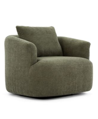 360 Swivel Accent Barrel Chair with Throw Pillow