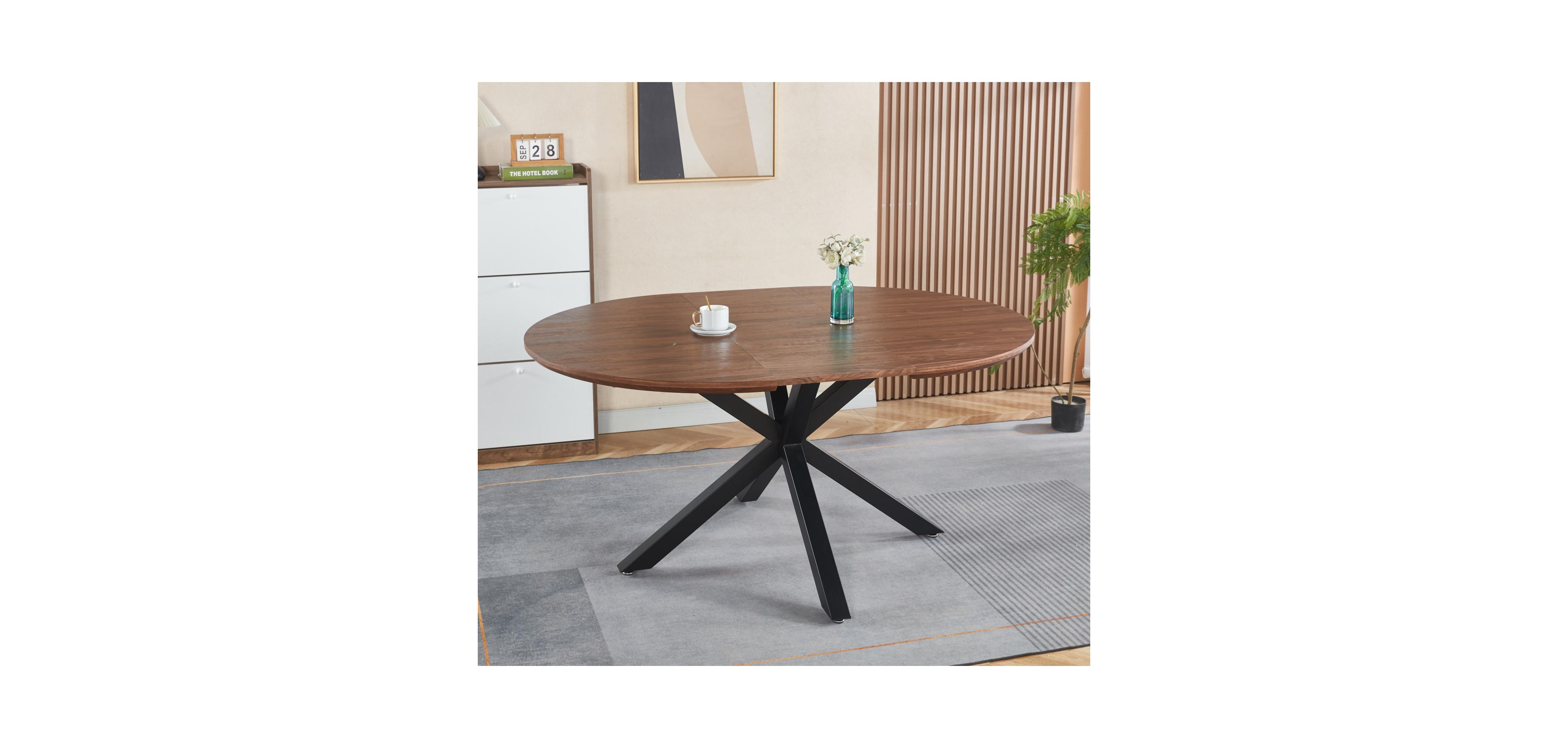 Streamdale Furniture Extendable Table Metal Leg Mdf Top 120-200cm