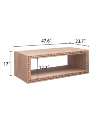 Streamdale Rustic Beaded Edge Coffee Table - Natural Finish
