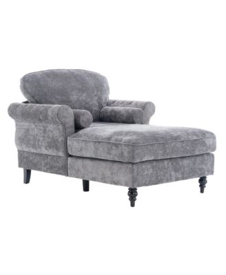 Oversized Chenille Chaise Lounge Sofa Bed