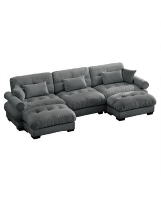 Streamdale U Shape Sectional Sofa with Ottomans, Modern Corner Couch