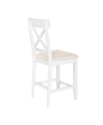 60" Farmhouse Counter Height Dining Set with Storage & Chairs, White