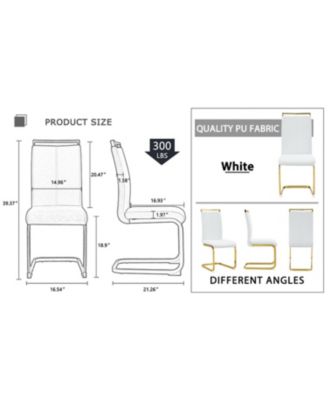 Streamdale Modern PU Leather Dining Chairs, Golden Legs (Set of 2)