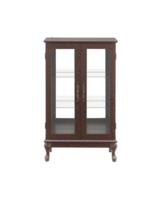  Cherry Curio Cabinet - Lighted Display, Mirrored Back