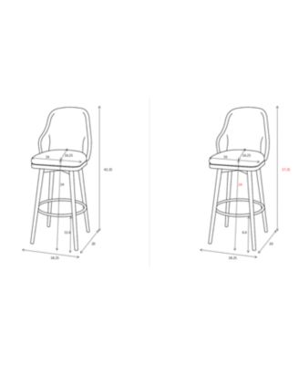 Streamdale swivel bar & couter stool, 24"&30" adjustable, (set of 2) Fabric color