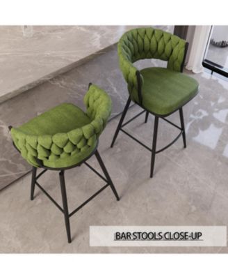 26" Linen Bar Stools Set of 2