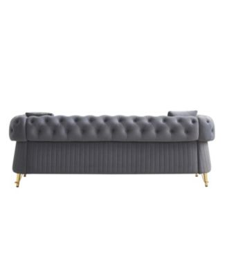 Chesterfield Modern Tufted Velvet Living Room Sofa, 84.25"W Couch.