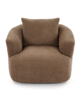 360 Swivel Accent Barrel Chair with Throw Pillow