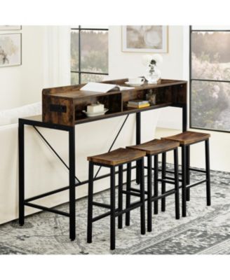 59" Bar Table Set with Power LED & 3 Stools