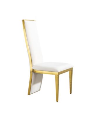 set of 2pcs Dining table gold stainless steel with white fabric