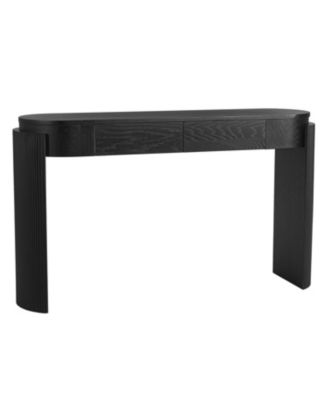 Black Fluted Console Table with Drawers
