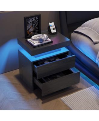 Streamdale LED Nightstand Bedside Table with 2 Drawers