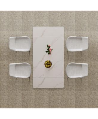  Retractable Sintered Stone Dining Set (Table + 4 Chairs)