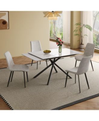  Retractable Sintered Stone Dining Set (Table + 4 Chairs)