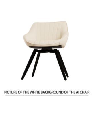 Black MDF 31.5" round dining table set with 2 faux leather chairs