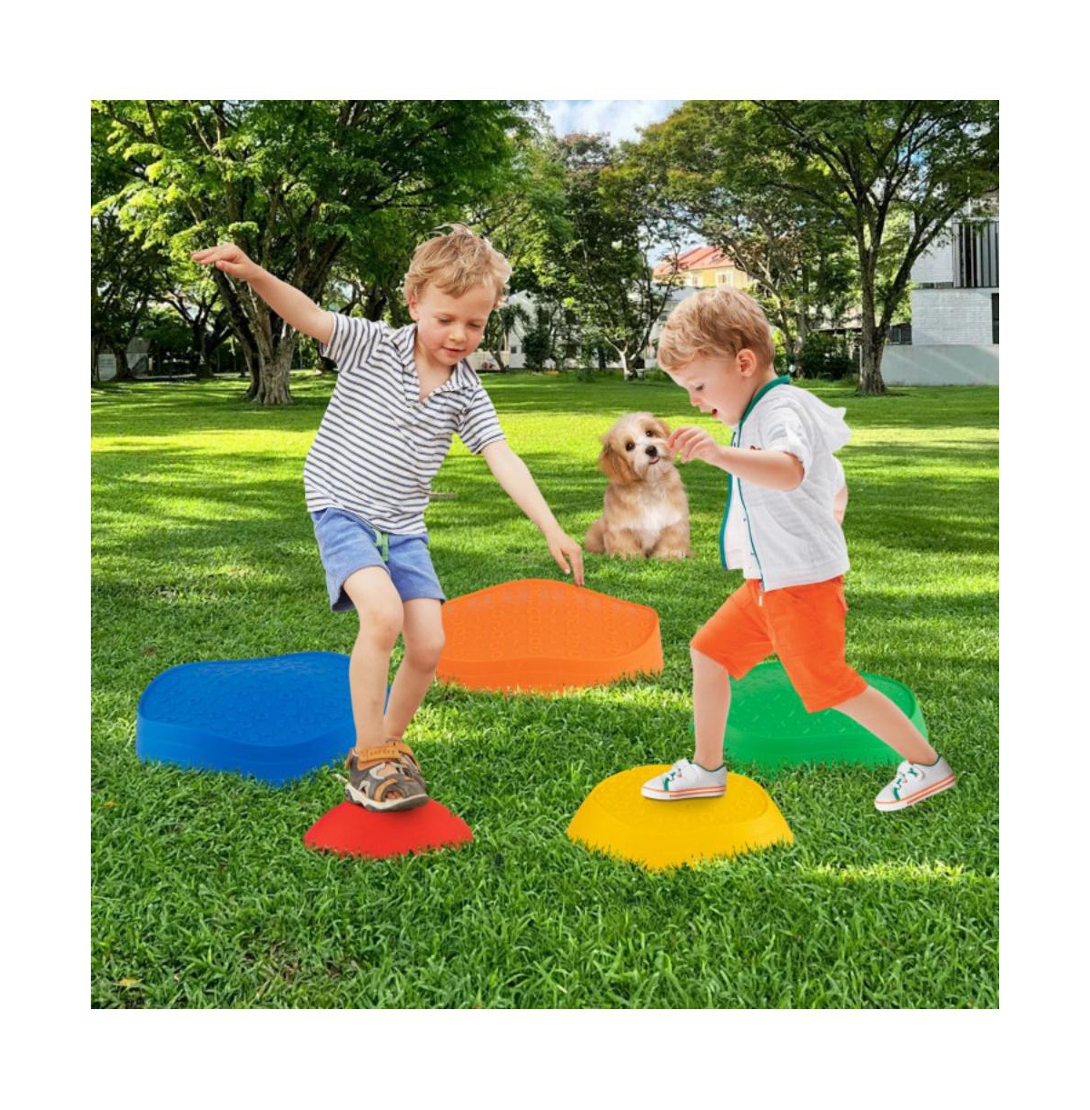 Hongge Kids Balance Stepping Stones Set for Indoor and Outdoor Sensory Play