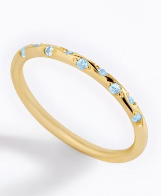 Dainty Constellation Birthstone Ring in Gold Plated Sterling Silver