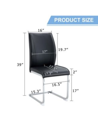 Arch Dining Chairs - Black PU, Silver Legs (Set of 8)