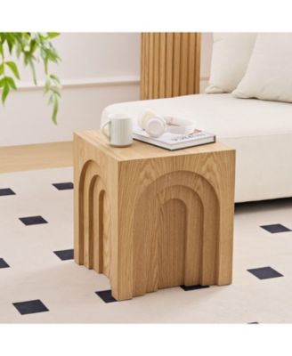 Streamdale 15.74" Square Side Table Small Coffee Table Accent Table Bedside Table for Living Room Bedroom,Nature