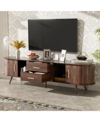 Mid-Century Modern TV Stand for 80" TV