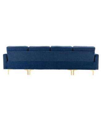 L-Shape Convertible Sectional Sofa with Ottoman