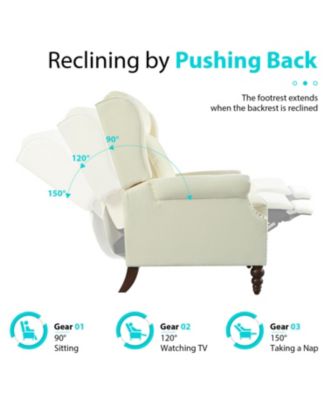 29.75" Push Back Wingback Recliner