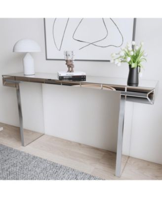 Luxury Fluted Mirror Console Table