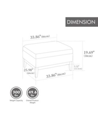 33.86" Boucle Storage Ottoman/Coffee Table