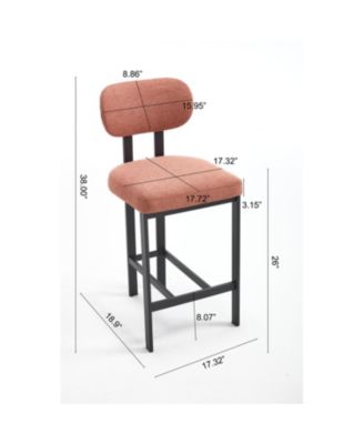 Upholstered Counter Height Bar Stools - Set of 2