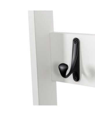 2-in-1 Coat Rack Nightstand with Drawer & Hooks