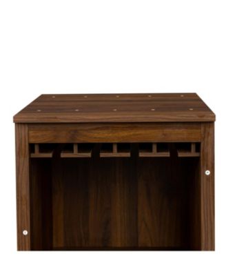  Walnut Modular Wine Bar Cabinet