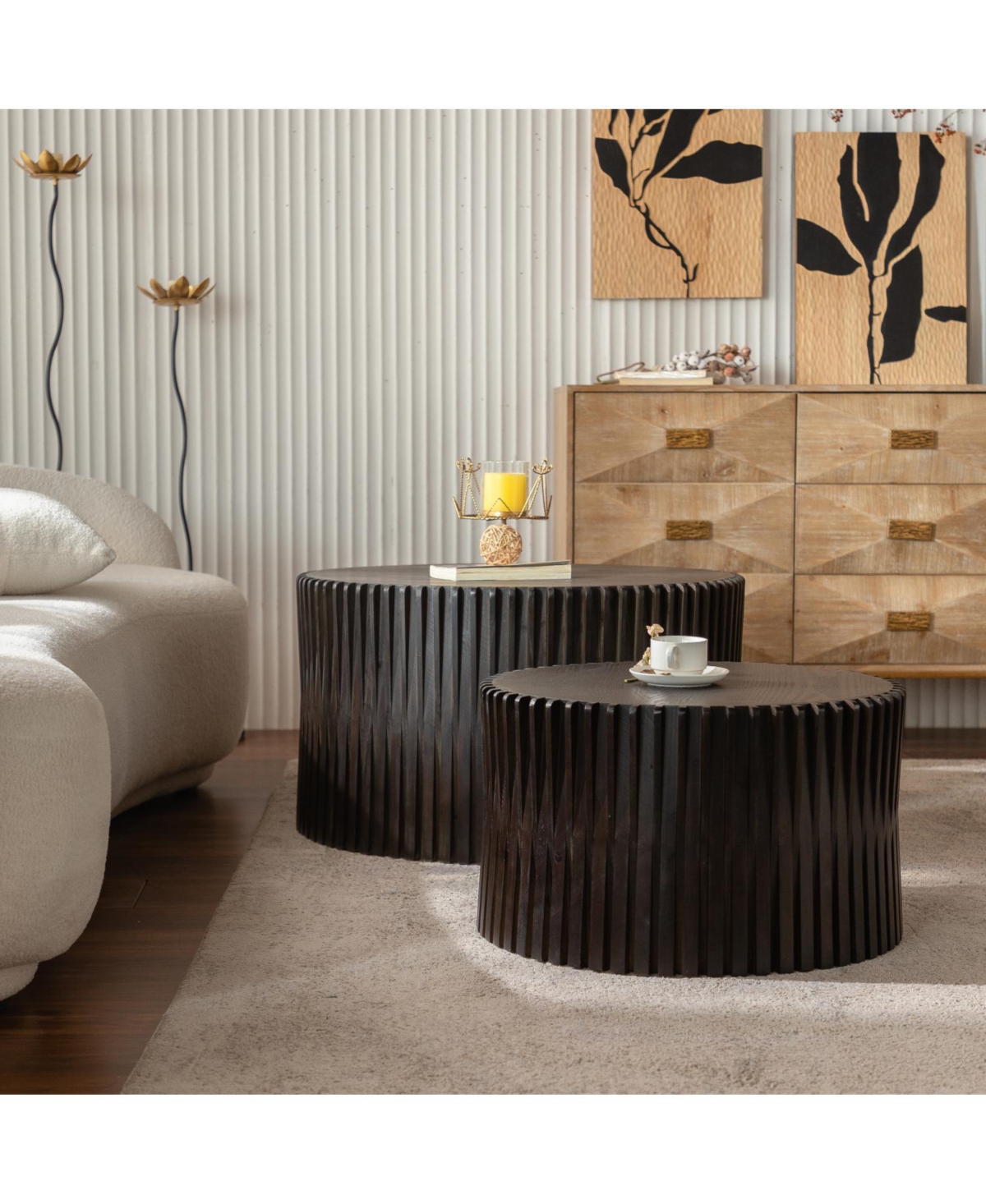 Streamdale Furniture Vintage Dark Brown Nesting Coffee Table Set (Set of 2)