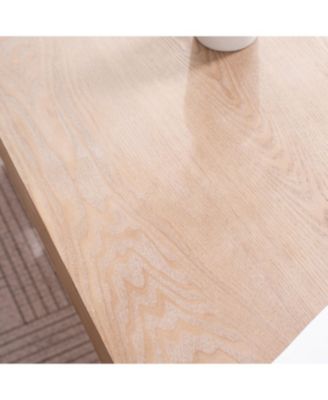 Ornate Wood Coffee Table - Farmhouse Style, Carved Base.