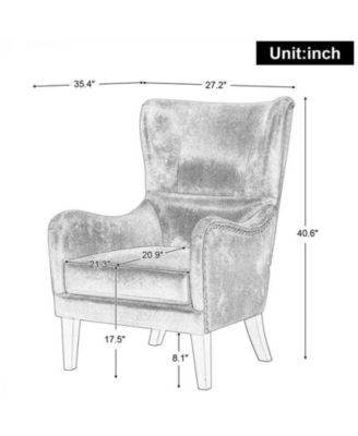 HI-BACK Studded Chair, Arm Chair, Living-room, Study and Bedroom ,Set of 2