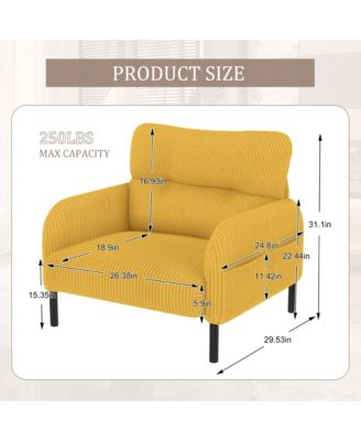 Corduroy Wide Seat Chair - Living Room/Bedroom