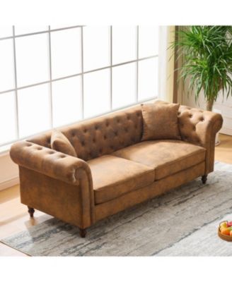 Chesterfield Tech Fabric 3+3 Sofa Set