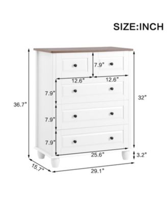 White 5-Drawer Dresser
