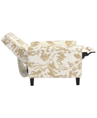 27.5" Recliner Chair, Solid Wood Legs, White & Yellow