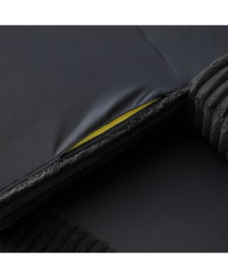 Chaise Lounge Sofa Bed, Oversized Plush Faux Fur Couch - Black