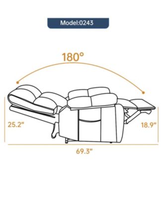 Brown Leatheraire Power Lift Recliner with Heat & Massage