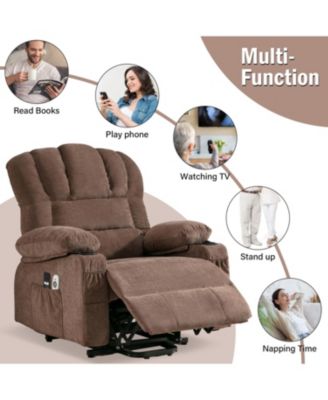 Streamdale Electric Massage Lift Chair w/ Heat & Vibration, USB, Lay Flat