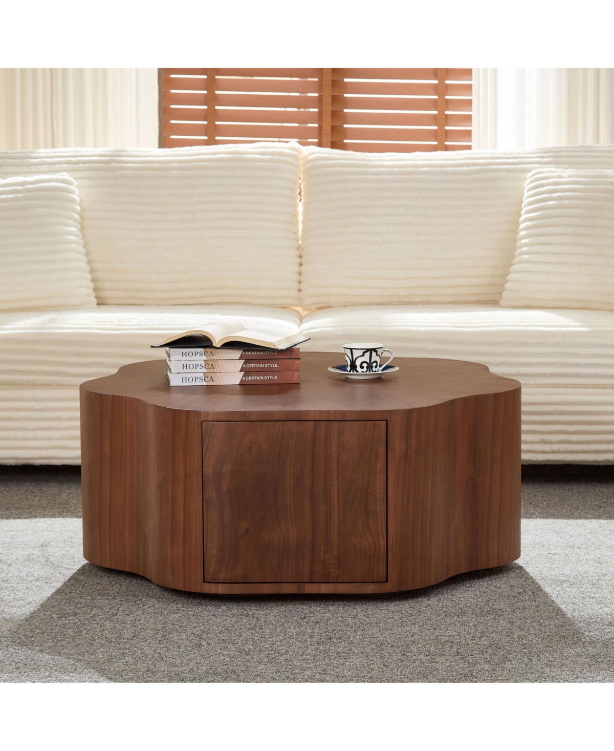 Streamdale Furniture Petal Coffee Table with Drawer - No Assembly Needed